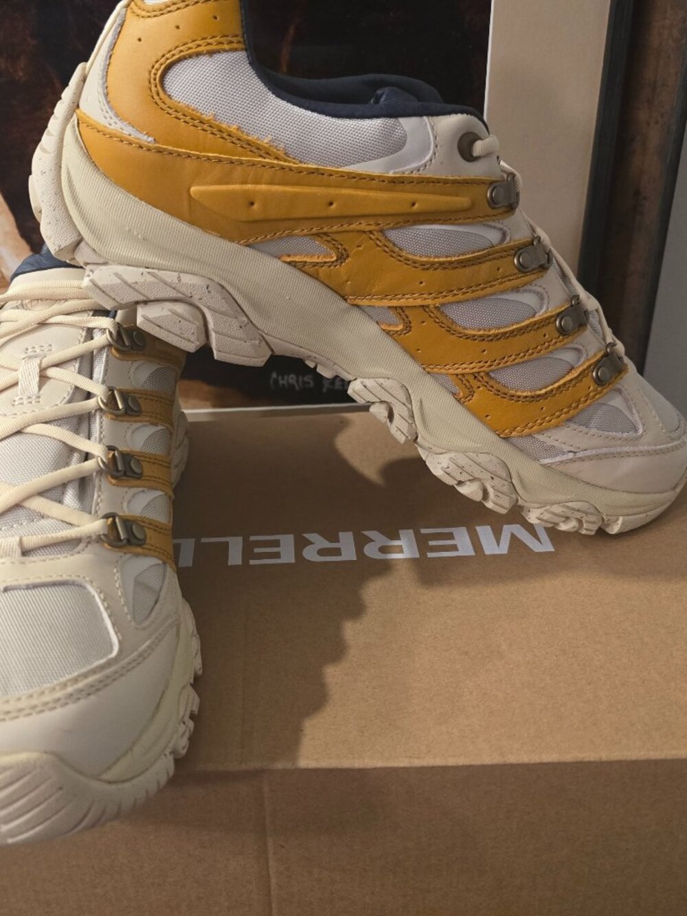 Merrell Men's Moab 3 Luxe Leather J500591 IVORY PREMIUM Hiking Shoes Sz 10 NEW